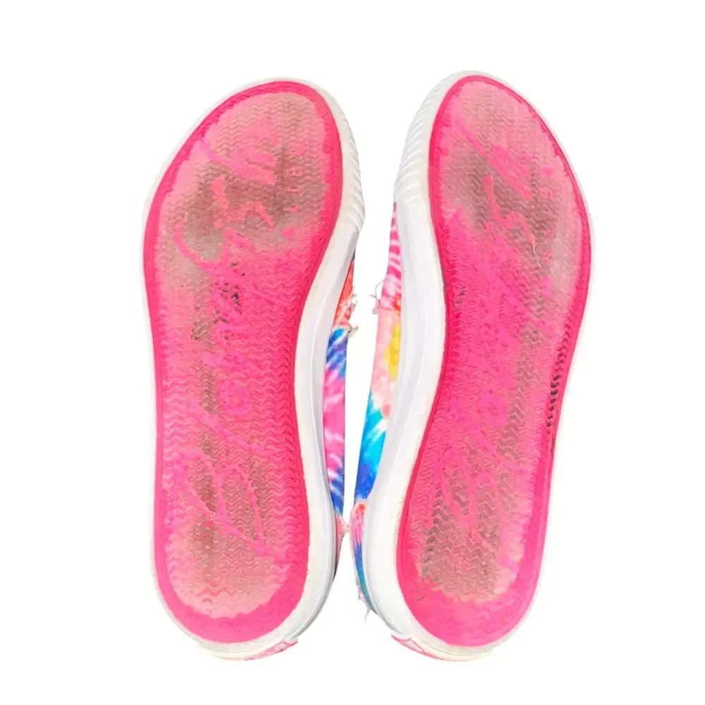 Blowfish Malibu Kids Marlo Slip On Sneaker Size 4 Rainbow Tie Dye Canvas Shoes